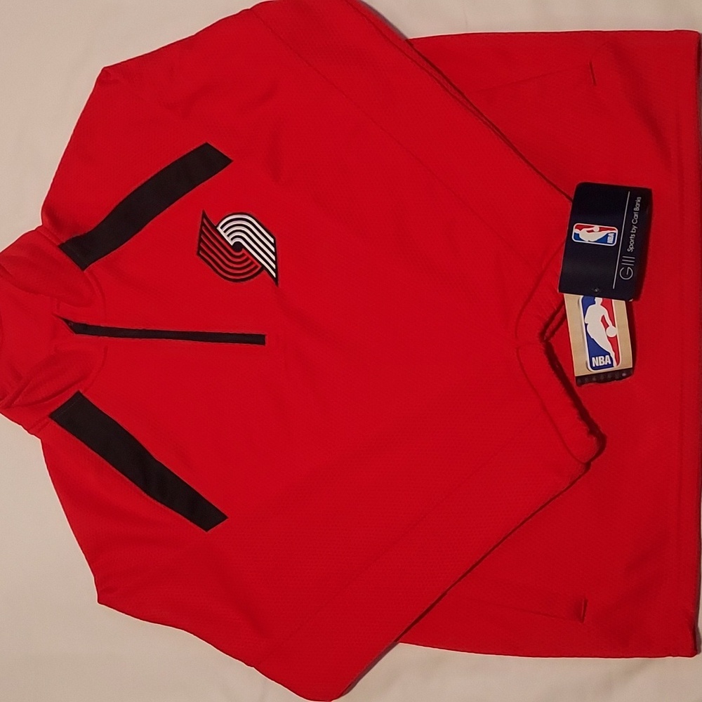 PORTLAND TRAILBLAZERS NBA YOUTH 1/4 ZIP PULLOVER JACKET (M 12-14)